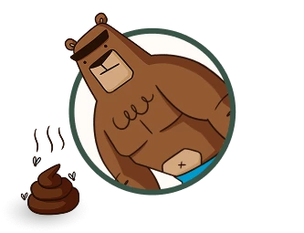 bear look at poop